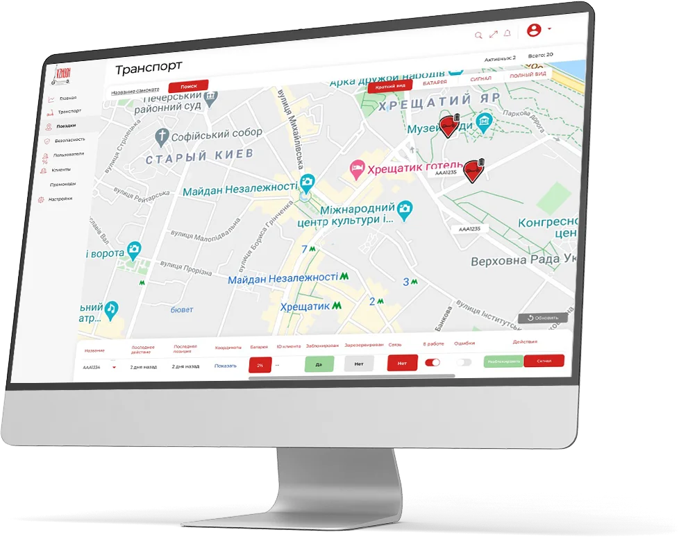 Комплекс монетизації прокату електросамокатів з мобільним додатком